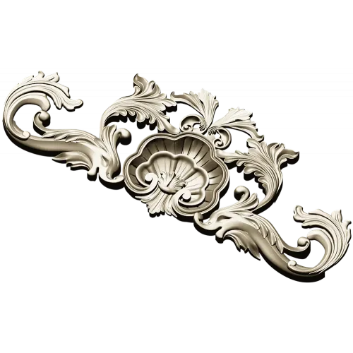 Shell & Acanthus Cartouche STL 3D Model for CNC