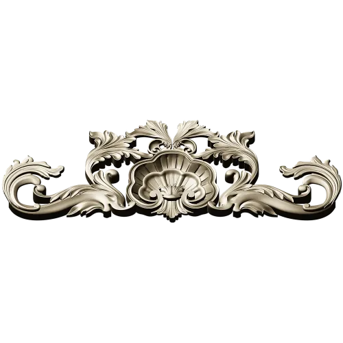 Shell & Acanthus Cartouche STL 3D Model for CNC