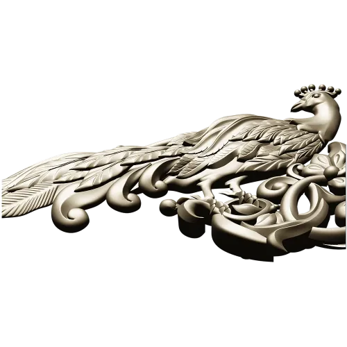 Павлинье Перо - резной угловой декор STL для ЧПУ