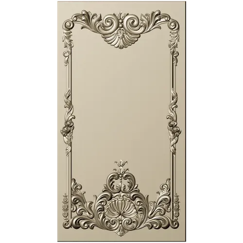 Rococo Shell Decorative Panel STL