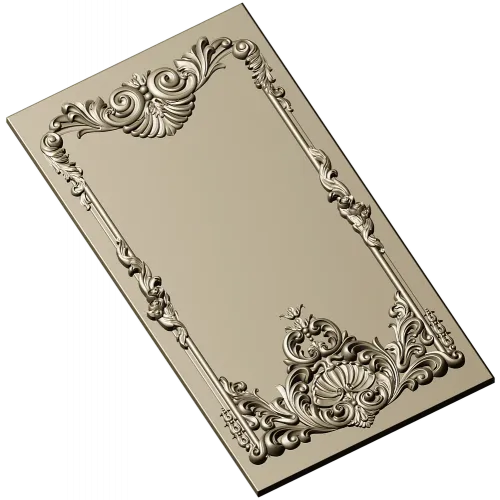 Rococo Shell Decorative Panel STL