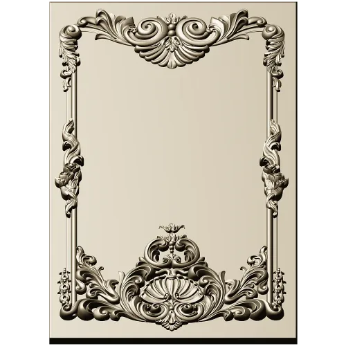Rococo Shell Decorative Panel STL