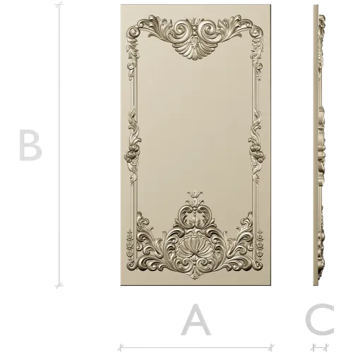 Rococo Shell Decorative Panel STL