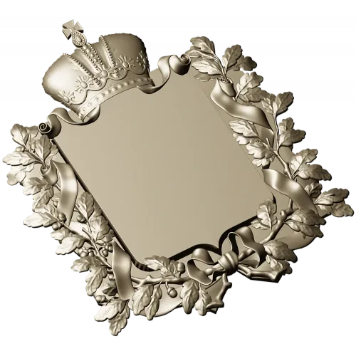 Royal Crowned Cartouche - STL 3D Model for CNC