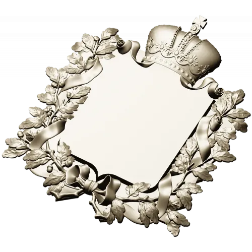 Royal Crowned Cartouche - STL 3D Model for CNC
