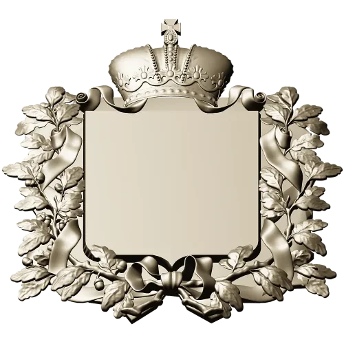Royal Crowned Cartouche - STL 3D Model for CNC