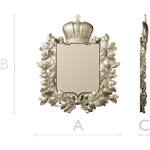 Royal Crowned Cartouche - STL 3D Model for CNC