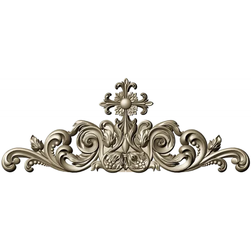 Ornamental Acanthus Crest - High Relief STL 3D Model for CNC