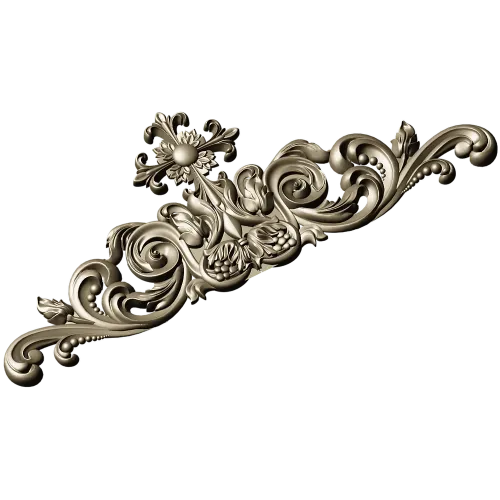 Ornamental Acanthus Crest - High Relief STL 3D Model for CNC