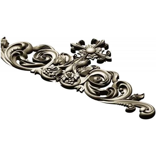 Ornamental Acanthus Crest - High Relief STL 3D Model for CNC