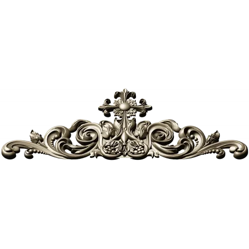 Ornamental Acanthus Crest - High Relief STL 3D Model for CNC