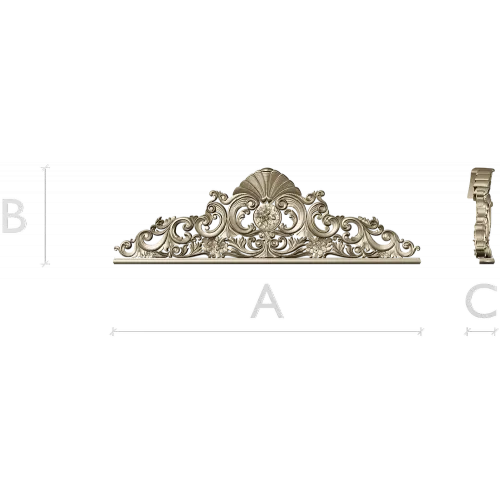 Regal Shell Pediment STL 3D Model for CNC