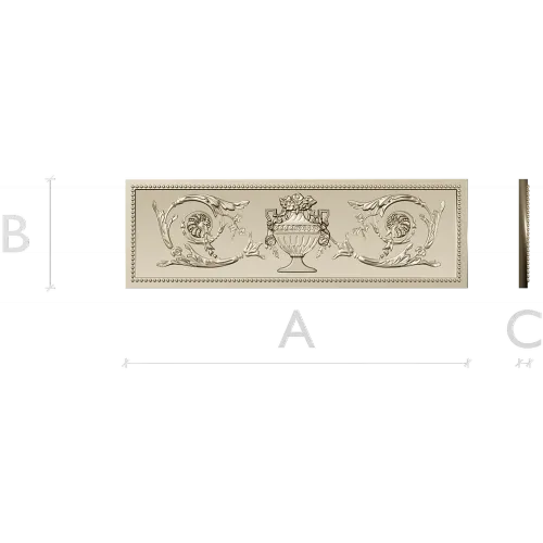 Classical urn frieze - STL 3D model for CNC carving