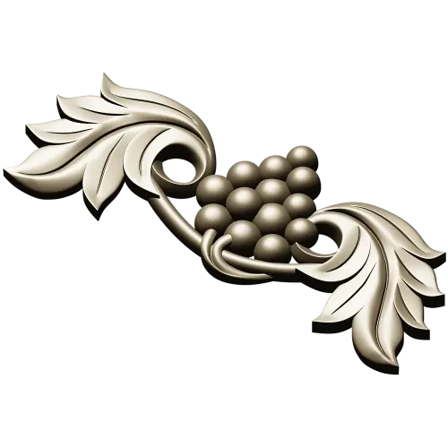 Grape and Acanthus Decorative Applique STL for CNC