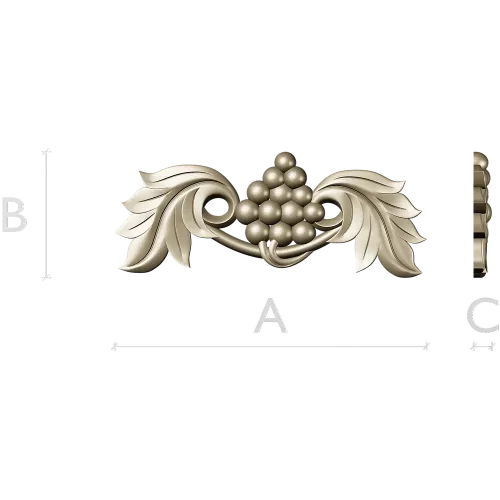 Grape and Acanthus Decorative Applique STL for CNC