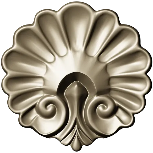 Rococo Shell Rosette - STL 3D model for CNC carving
