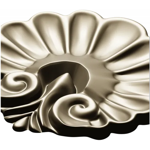Rococo Shell Rosette - STL 3D model for CNC carving