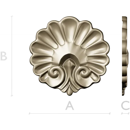 Rococo Shell Rosette - STL 3D model for CNC carving