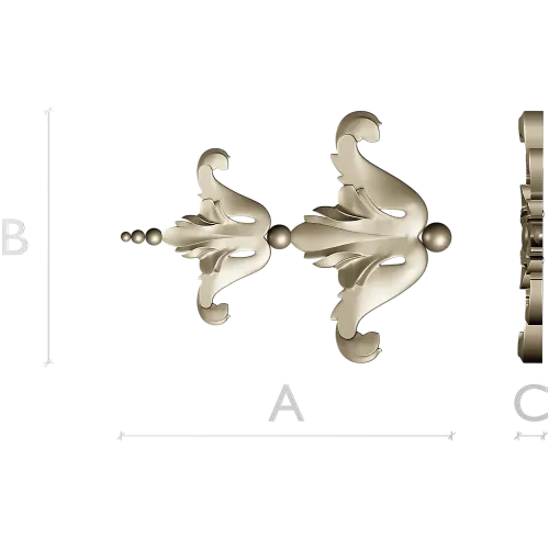 Baroque Acanthus Applique STL for CNC