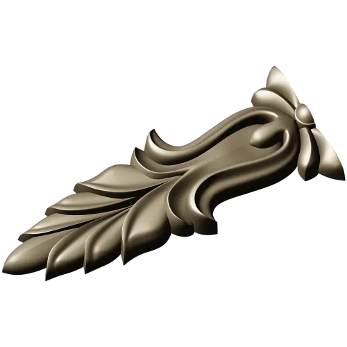 Baroque Acanthus Leaf Applique - STL 3D model for CNC