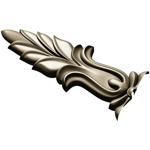 Baroque Acanthus Leaf Applique - STL 3D model for CNC