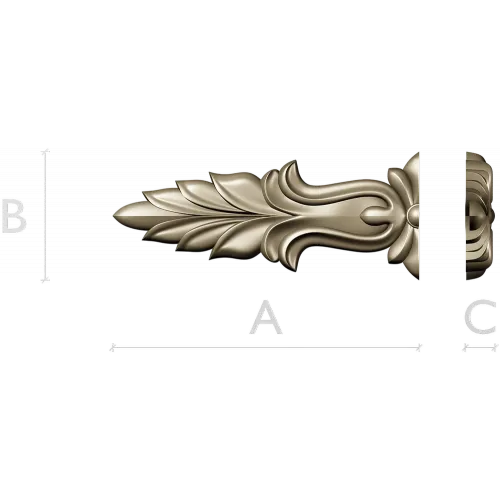 Baroque Acanthus Leaf Applique - STL 3D model for CNC