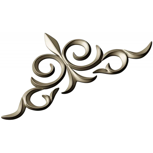 Ornamental Fleur Cartouche STL - 3D model for CNC carving