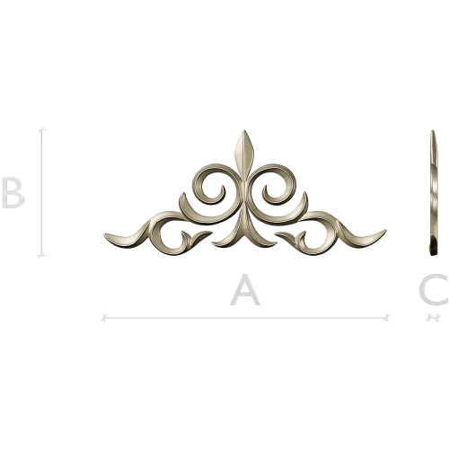 Ornamental Fleur Cartouche STL - 3D model for CNC carving