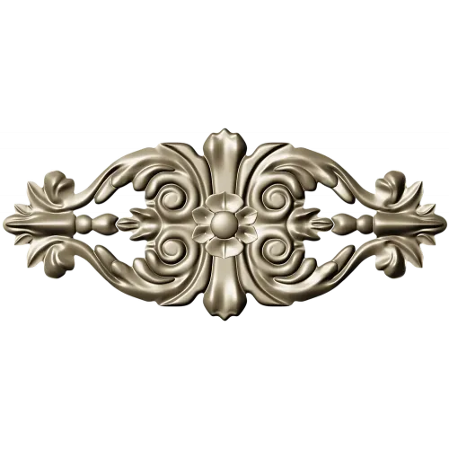 Baroque Floral Applique - detailed STL 3D model for CNC