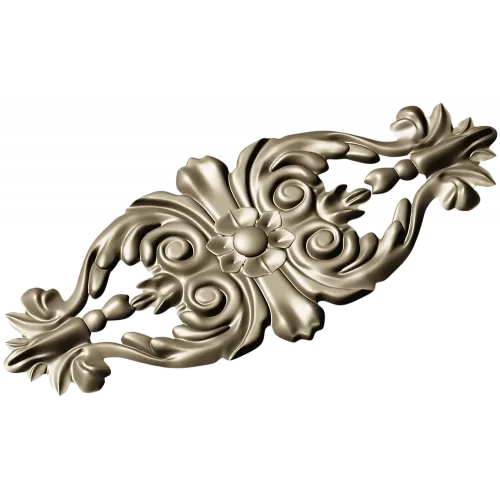 Baroque Floral Applique - detailed STL 3D model for CNC