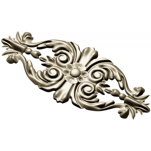 Baroque Floral Applique - detailed STL 3D model for CNC