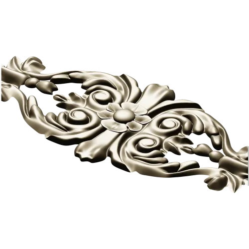 Baroque Floral Applique - detailed STL 3D model for CNC