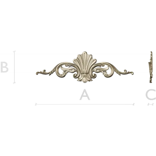 Декоративный картуш с раковиной - 3D модель STL для ЧПУ