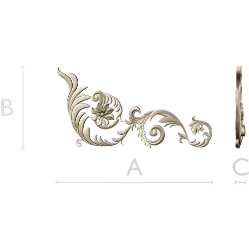 Acanthus Corner Ornament STL