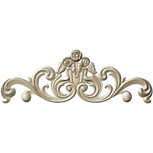 Rose Acanthus Cartouche - STL 3D Model for CNC