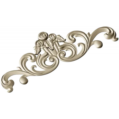 Rose Acanthus Cartouche - STL 3D Model for CNC