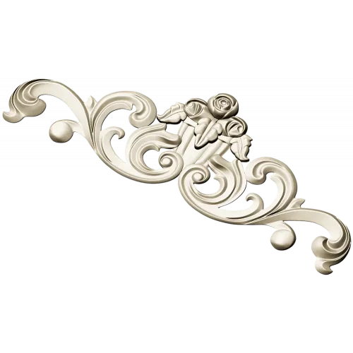 Rose Acanthus Cartouche - STL 3D Model for CNC