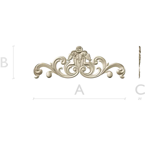 Rose Acanthus Cartouche - STL 3D Model for CNC