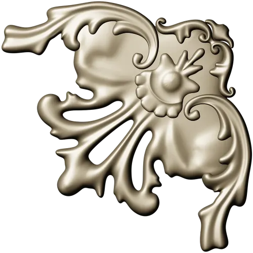 Rococo Floral Corner STL for CNC Milling