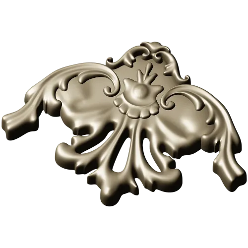 Rococo Floral Corner STL for CNC Milling