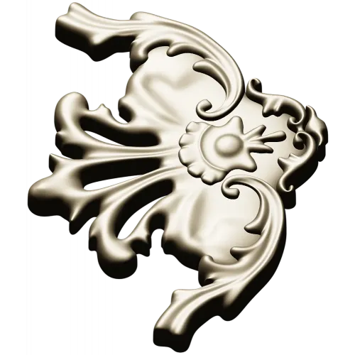 Rococo Floral Corner STL for CNC Milling