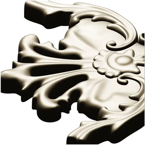 Rococo Floral Corner STL for CNC Milling