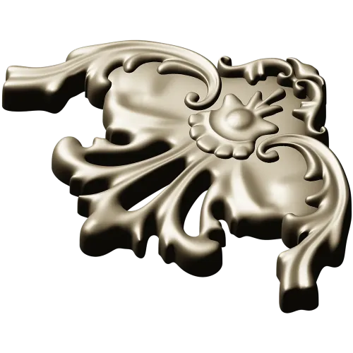 Rococo Floral Corner STL for CNC Milling