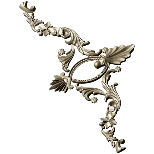 Rocaille Corner Applique STL - ornate corner 3D model for CNC