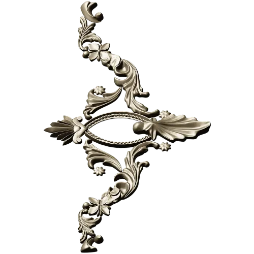 Rocaille Corner Applique STL - ornate corner 3D model for CNC