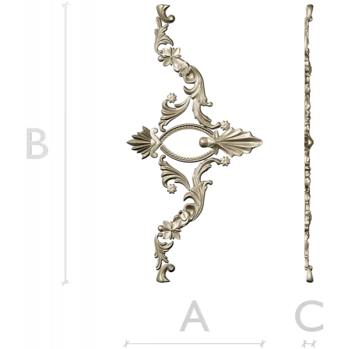 Rocaille Corner Applique STL - ornate corner 3D model for CNC
