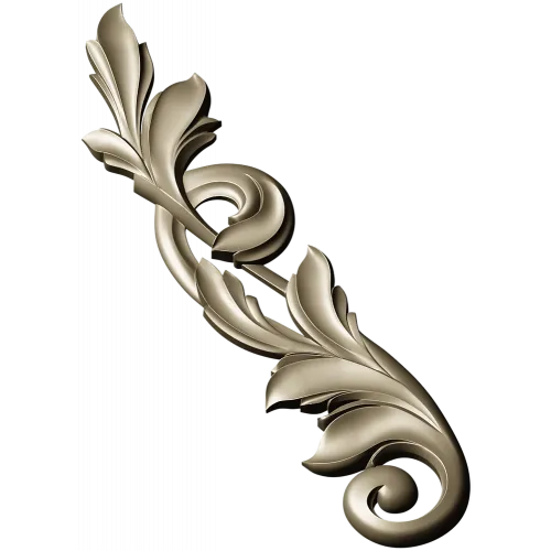 Acanthus Vertical Scroll STL 3D Model for CNC