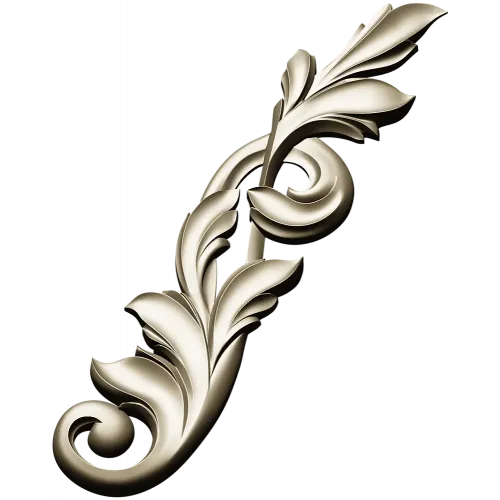 Acanthus Vertical Scroll STL 3D Model for CNC