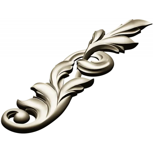 Acanthus Vertical Scroll STL 3D Model for CNC