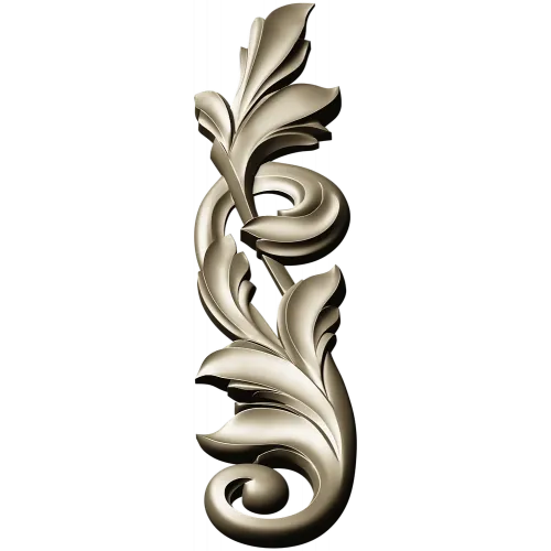 Acanthus Vertical Scroll STL 3D Model for CNC